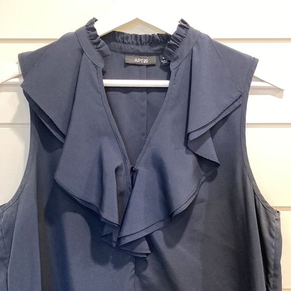 Navy Sleeveless Blouse - Picture 2 of 8